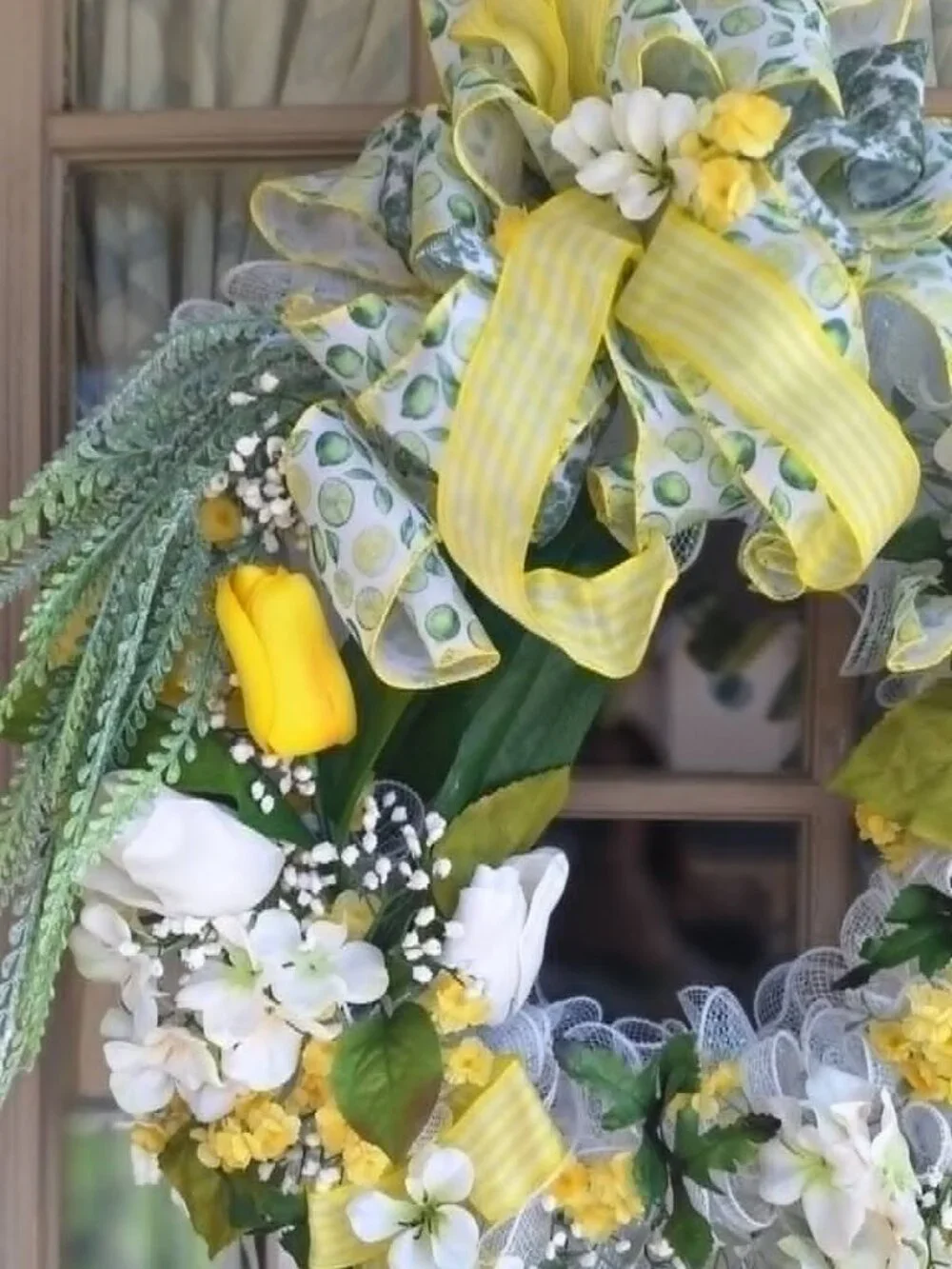 Handmade mesh ribbon wreath